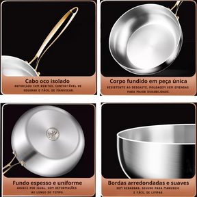 Panela Wok Inox Premium Anti Aderente