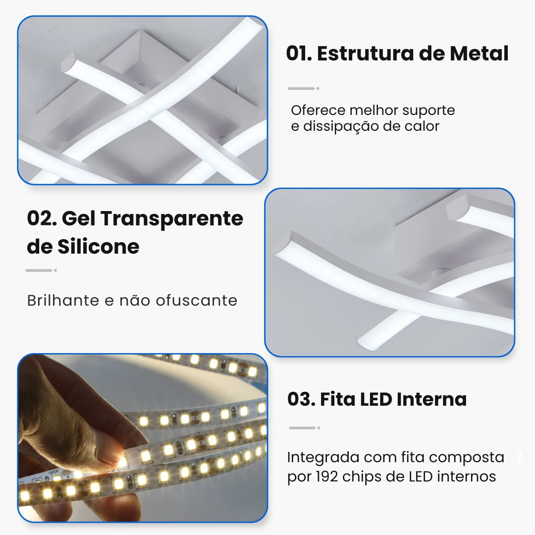 Luminária LED Dimerizável Decorativa Moderna para Sala