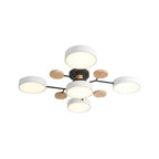 Lustre LED Teto Moderno 48W AC220V Regulavel 3 Tons de Luz Flush Mount Aluminio Velato