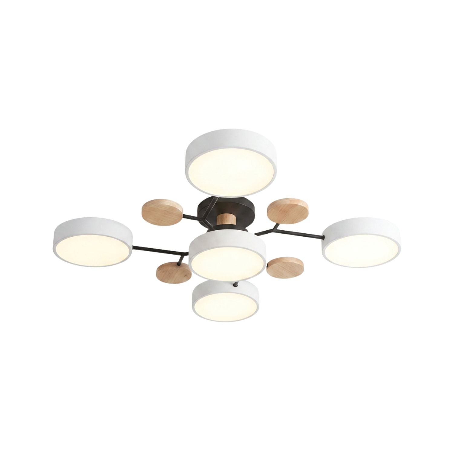 Lustre LED Teto Moderno 48W AC220V Regulavel 3 Tons de Luz Flush Mount Aluminio Velato