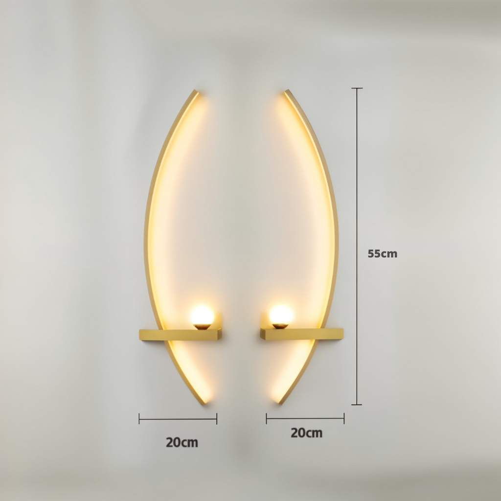 Arandela LED Curva Minimalista para Cabeceira 55cm