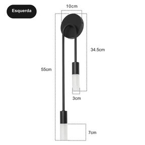 Arandela LED Dourada Minimalista Parede