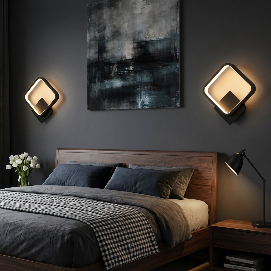 Arandela de Parede LED Circular Interna Bivolt com Difusor Slim para Sala e Quarto Orbe