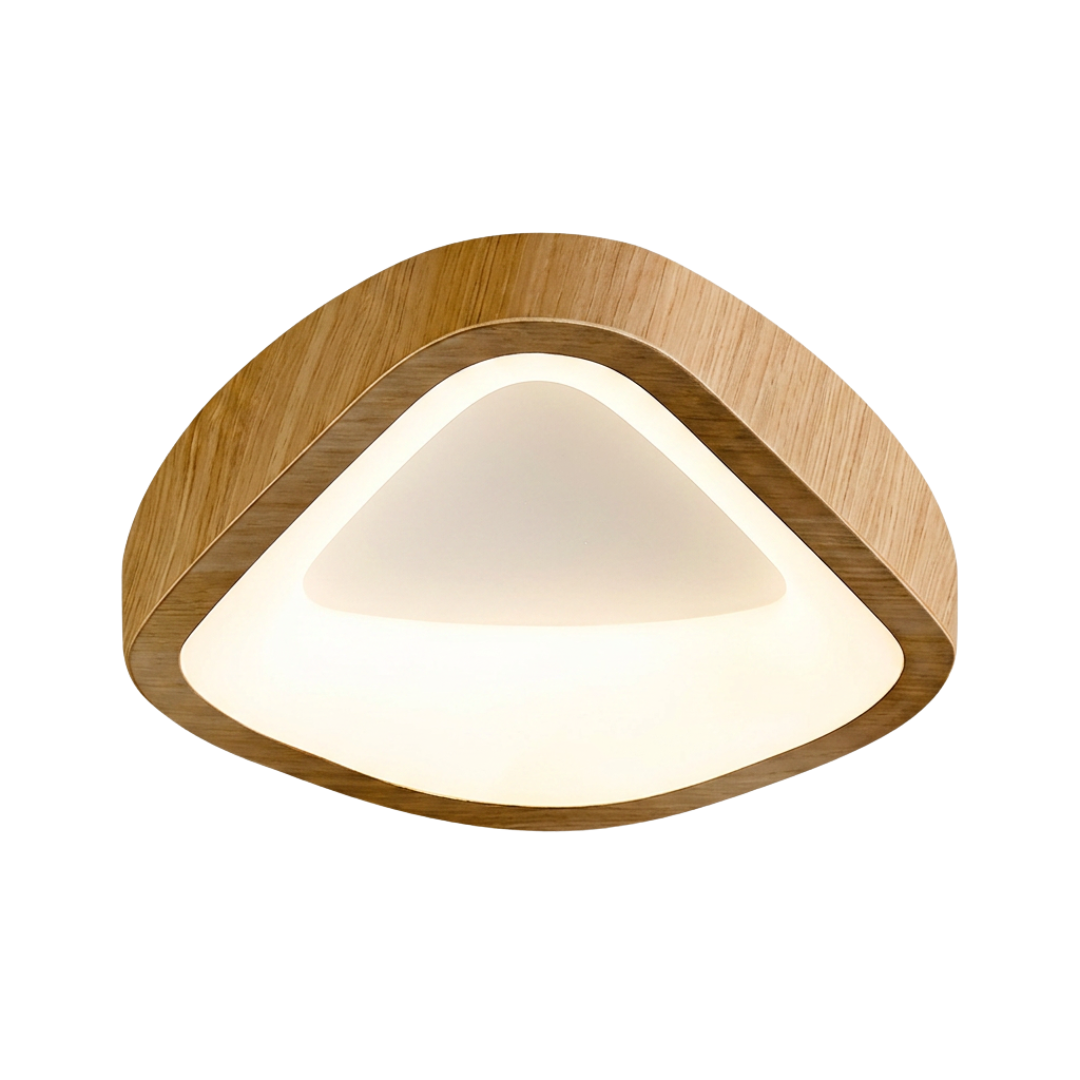 Plafon LED Orgânico Nórdico Wabi-Sabi em Madeira