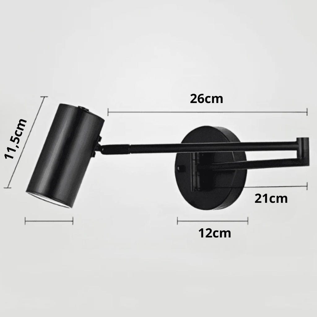 Arandela de Parede Articulada LED Metal com Braço Ajustável E27 Flexia