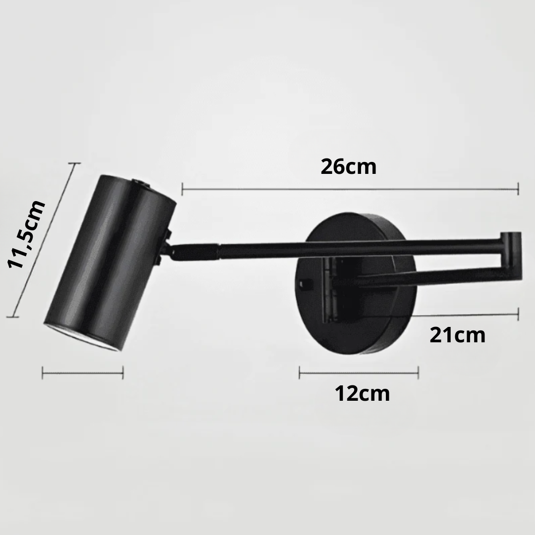 Arandela de Parede Articulada LED Metal com Braço Ajustável E27 Flexia
