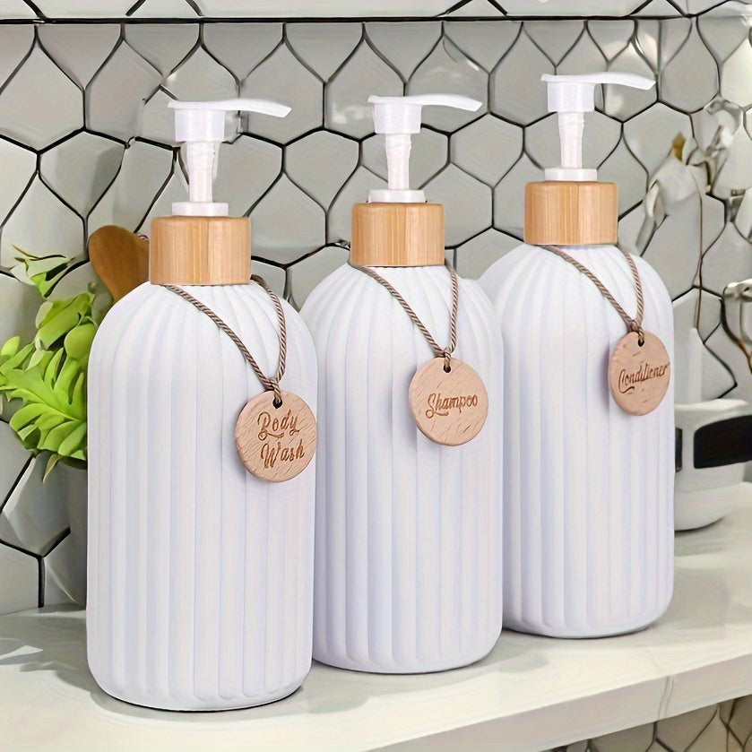 Trio Elegance™ – Dispensadores de Sabonete, Shampoo e Condicionador