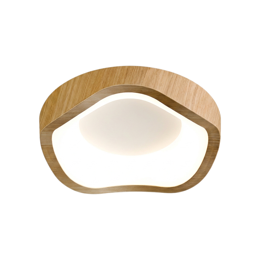 Plafon LED Orgânico Nórdico Wabi-Sabi em Madeira
