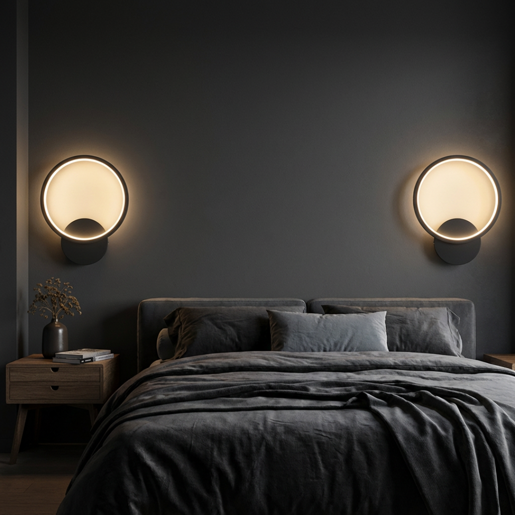 Arandela de Parede LED Circular Interna Bivolt com Difusor Slim para Sala e Quarto Orbe