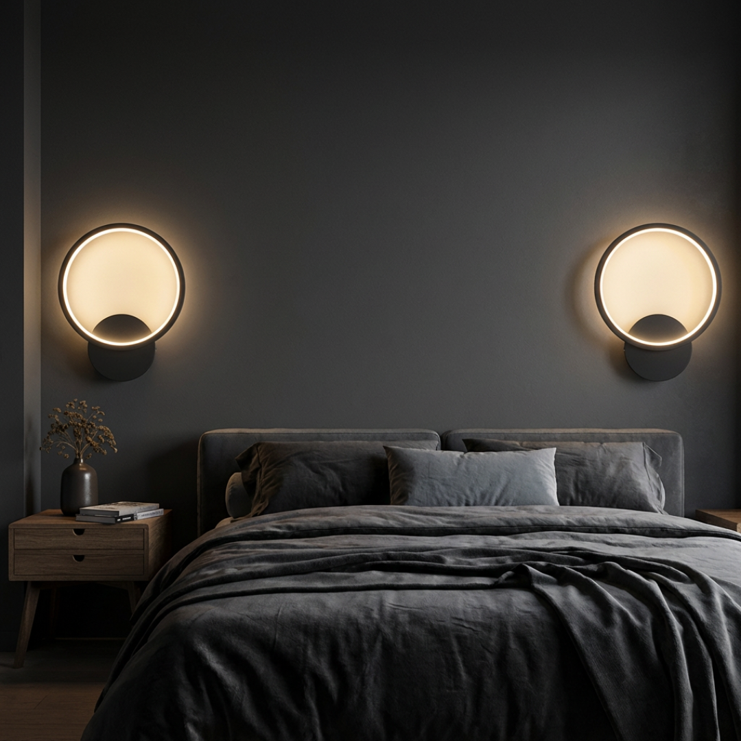 Arandela de Parede LED Circular Interna Bivolt com Difusor Slim para Sala e Quarto Orbe