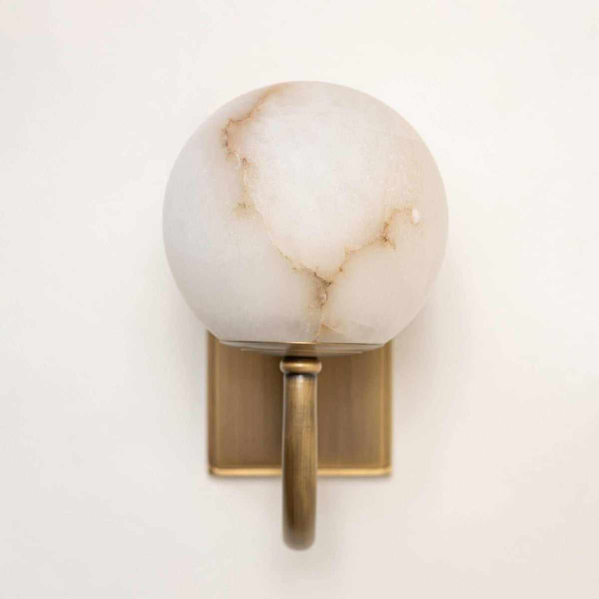 Alabaster Globe Wall Light — Antique Brass