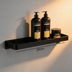 Prateleira Banheiro Porta Shampoo e Toalha Alumínio Preto Fosco Noir Resistente Miabeli