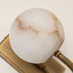 Alabaster Globe Wall Light — Antique Brass
