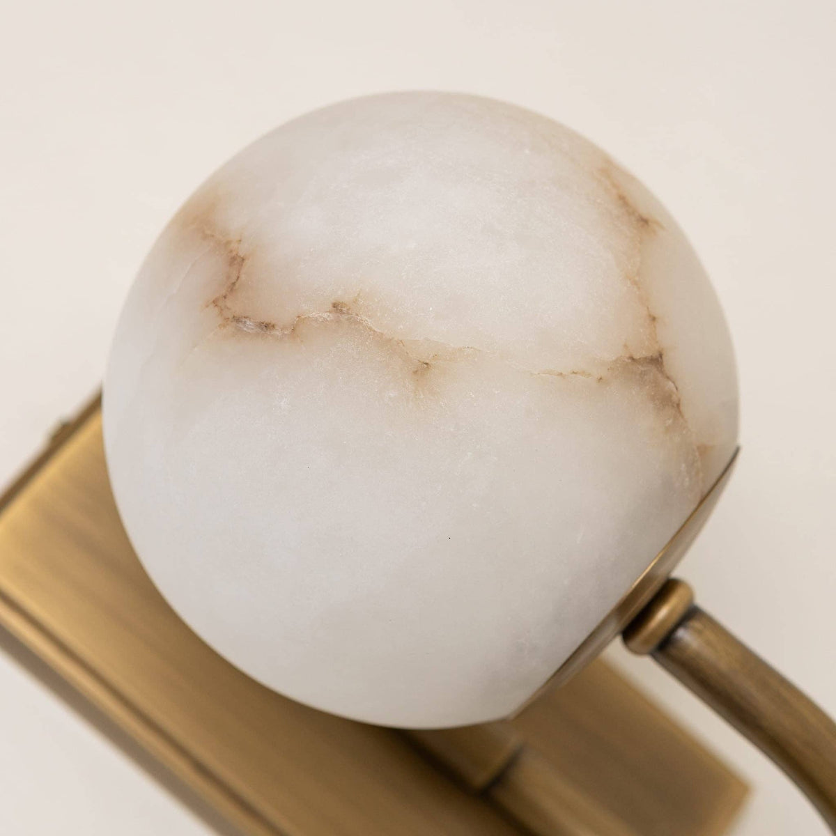 Alabaster Globe Wall Light — Antique Brass