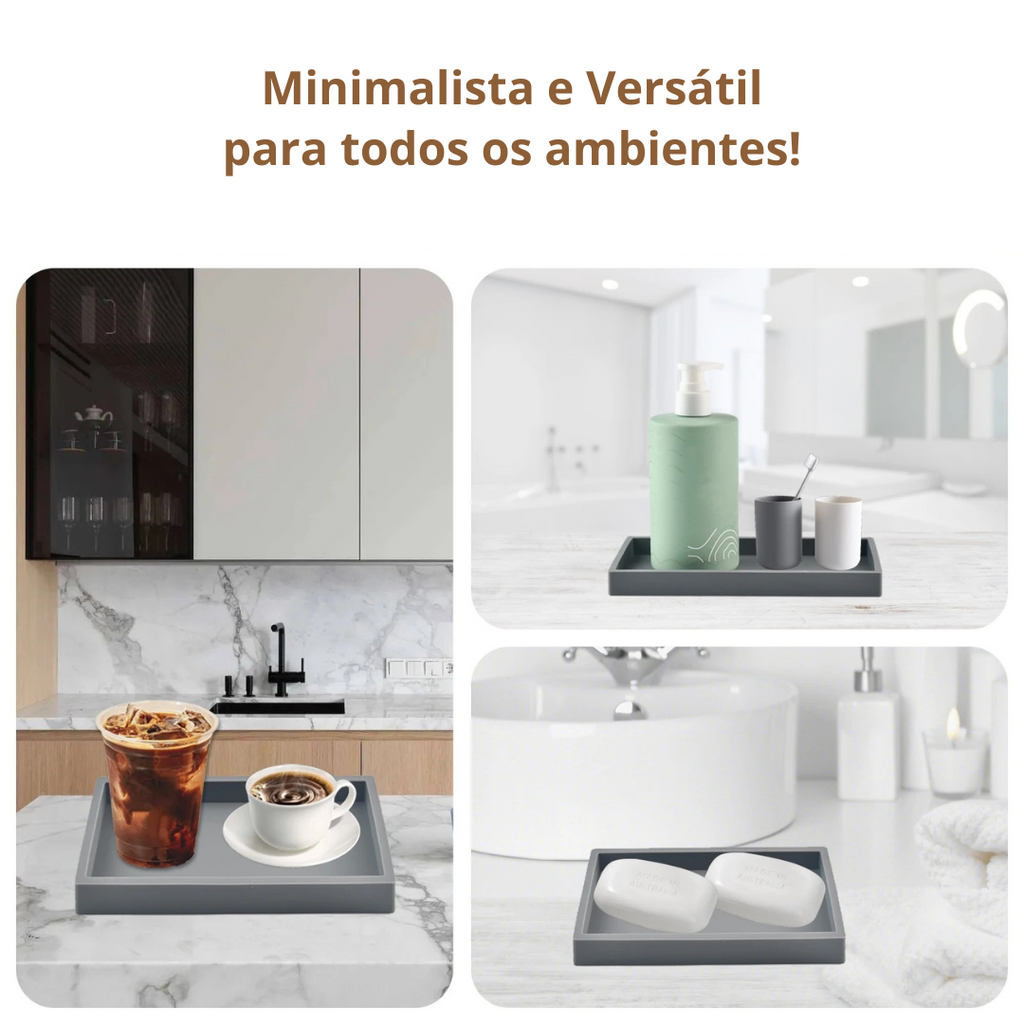 Bandeja Organizador de Silicone para Banheiro e Cozinha