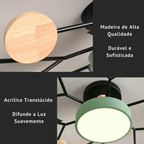 Lustre LED Teto Moderno 48W AC220V Regulavel 3 Tons de Luz Flush Mount Aluminio Velato