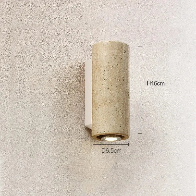 Arandela de Parede Wabi Sabi Efeito Travertino LED Bivolt para Cabeceira e Sala