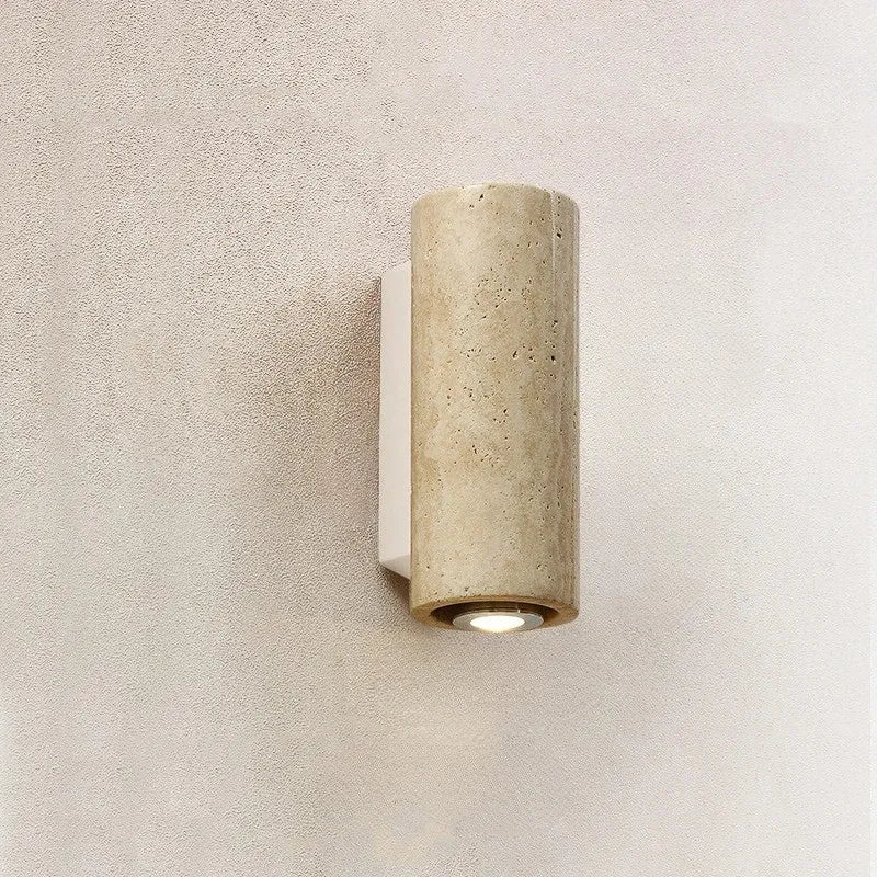 Arandela de Parede Wabi Sabi Efeito Travertino LED Bivolt para Cabeceira e Sala