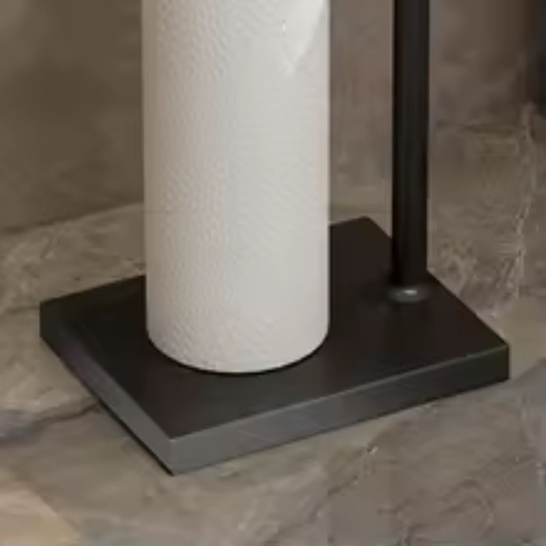 Porta Papel Higiênico de Chão Moderno Metal Preto Miabeli