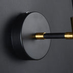 Arandela de Parede Haste Vertical Globo Metal Preto Dourado G9 70cm Bivolt Noirline