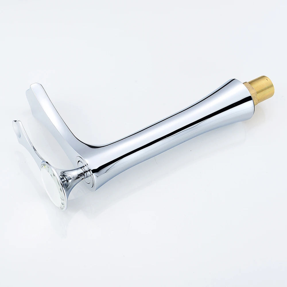 Torneira Cascata para Banheiro Monocomando com Valvula Ceramica em Metal Elegance