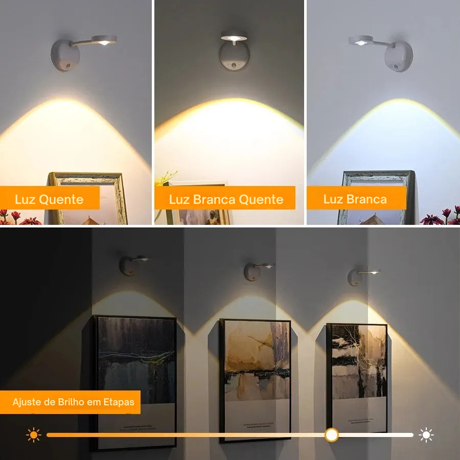Luz Noturna LED Sensor de Movimento com Controle Remoto USB Parede Mesa Quarto Cozinha Sem Fio