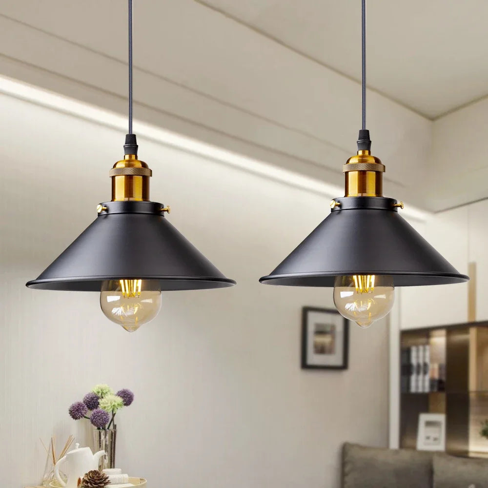 Luminaria Pendente Industrial Retro em Ferro com Pintura Eletrostatica Soquete E27 Bivolt Forge
