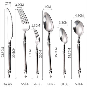 Conjunto de Talheres de Luxo Inox Vintage