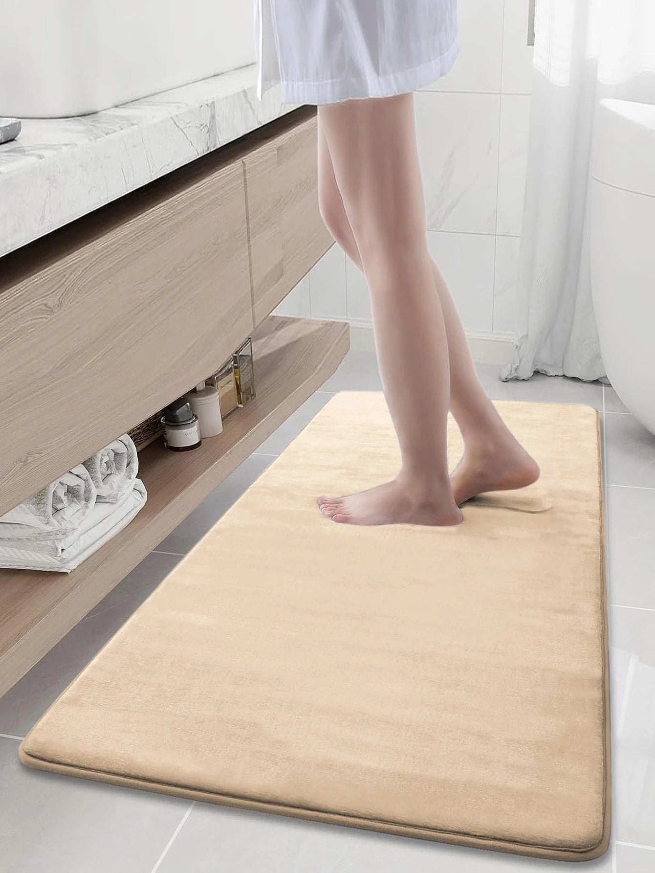 Tapete Para Banheiro Antiderrapante Absorvente Veludo Miabeli