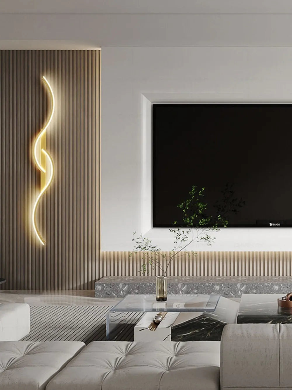 Arandela de Parede LED Efeito Onda em Aluminio com Resina Miabeli