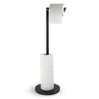 Porta Papel Higienico de Chao em Aco Inox Preto Fosco Design Minimalista Orin Miabeli