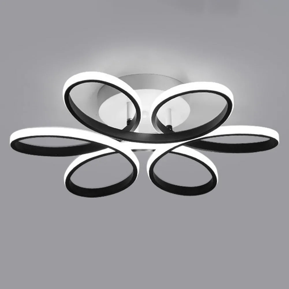 Lustre de Teto LED Flor 6 Petalas 3 Tons Dimerizavel para Sala e Quarto Petale