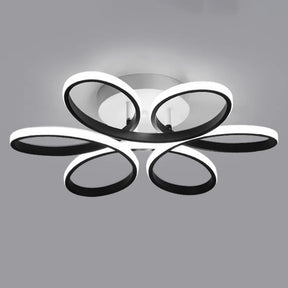 Lustre de Teto LED Moderno Flor 6 Pétalas Dimerizável