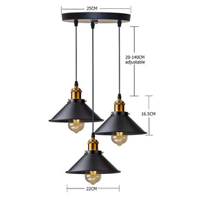 Luminária Pendente Vintage Industrial Retrô em Ferro para Cozinha Sala Loft Restaurante