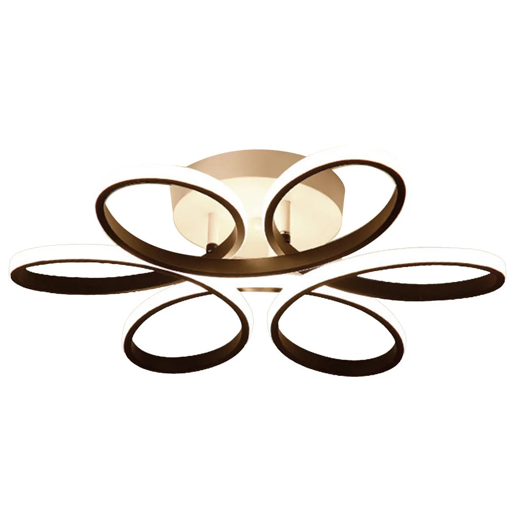Lustre de Teto LED Flor 6 Petalas 3 Tons Dimerizavel para Sala e Quarto Petale