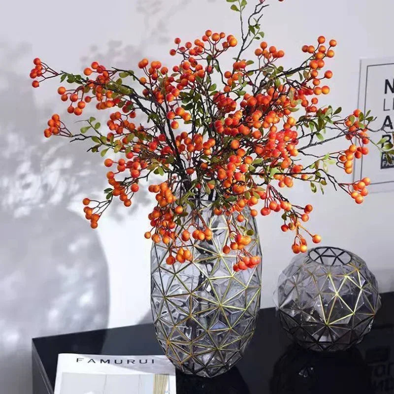 Vaso Diamante Noir – Escultura Decorativa em Vidro com Detalhes Dourados