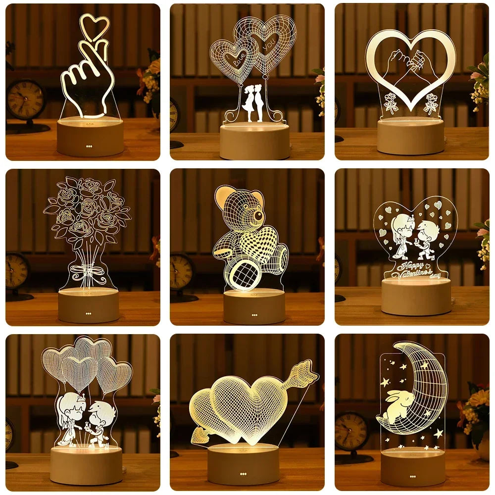 Luminária Sentimento Infinito – Decoração 3D em Acrílico Iluminado