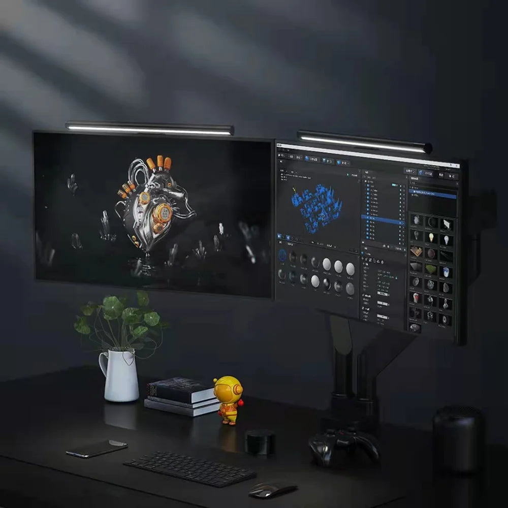Luminária de Monitor Dimerizável com Controle Sem Fio