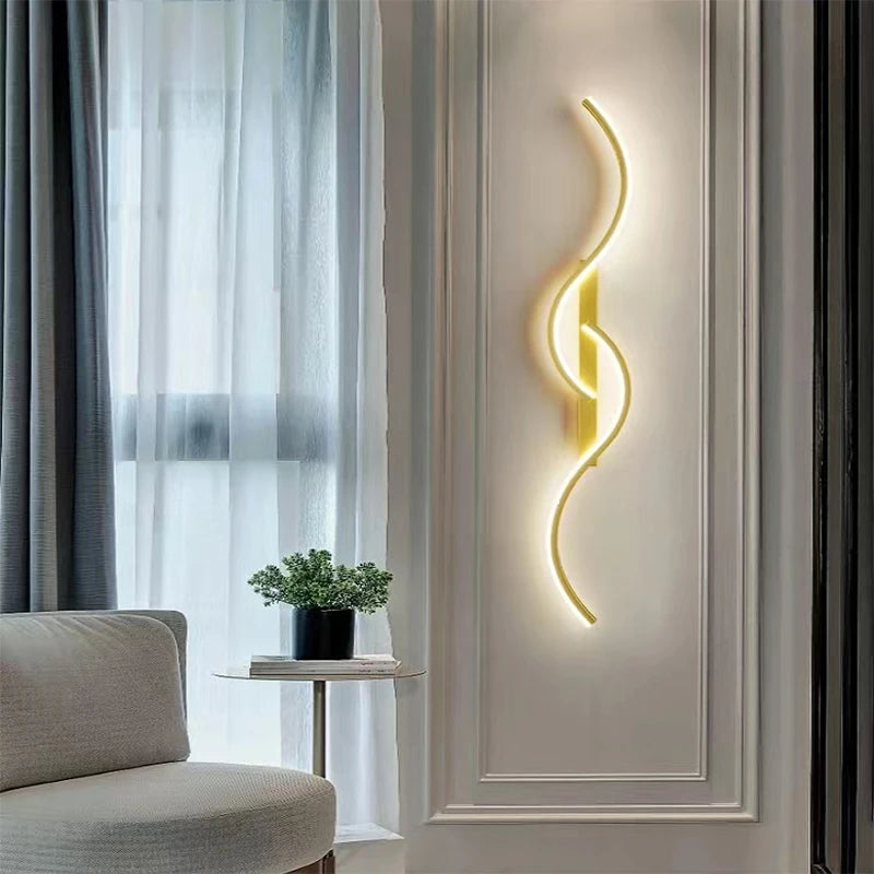 Arandela de Parede LED Efeito Onda em Aluminio com Resina Miabeli