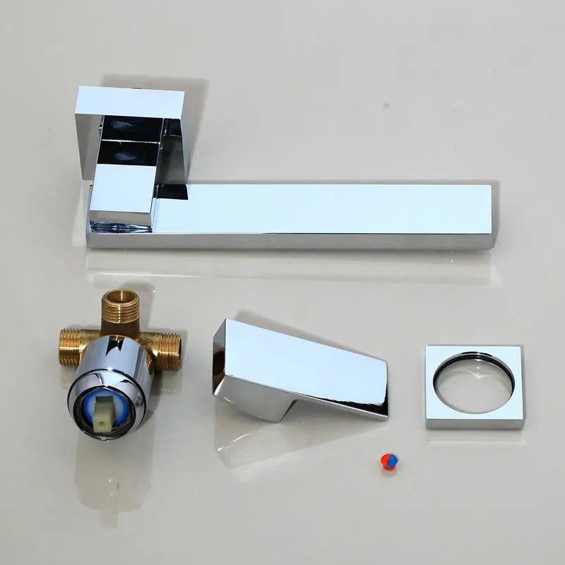 Torneira de Parede com Misturador para Banheiro Agua Quente e Fria 21,5cm Valvula Ceramica Bico Giratório 360 Visen