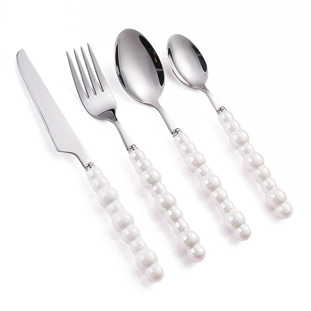 Conjunto de Talheres ColorPearl Delight – Estilo & Elegância em Cada Detalhe