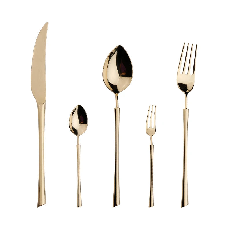 Conjunto de Talheres Dourado Inox Fino Miabeli
