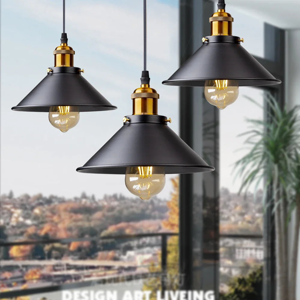 Luminária Pendente Vintage Industrial Retrô em Ferro para Cozinha Sala Loft Restaurante