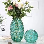 Vaso Diamante Noir – Escultura Decorativa em Vidro com Detalhes Dourados