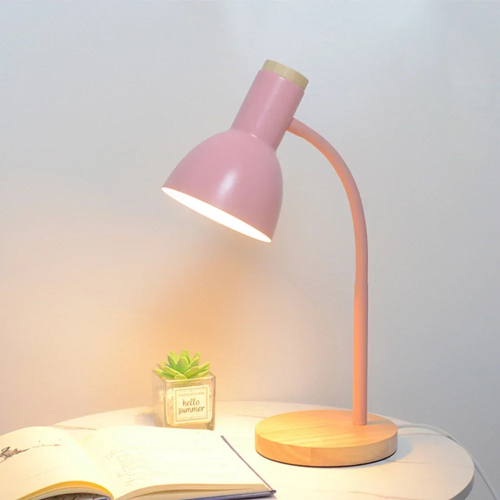 Luminária de Mesa LED Nordic Base em Madeira