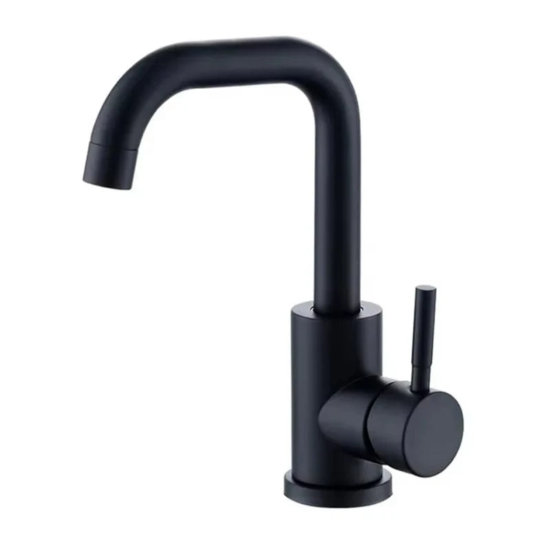 Torneira Misturador Monocomando Aco Inox 304 Acabamento Escovado para Banheiro Leva