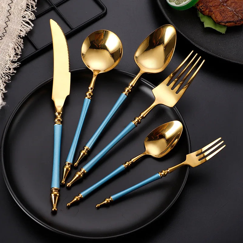 Conjunto de Talheres de Luxo Inox Vintage