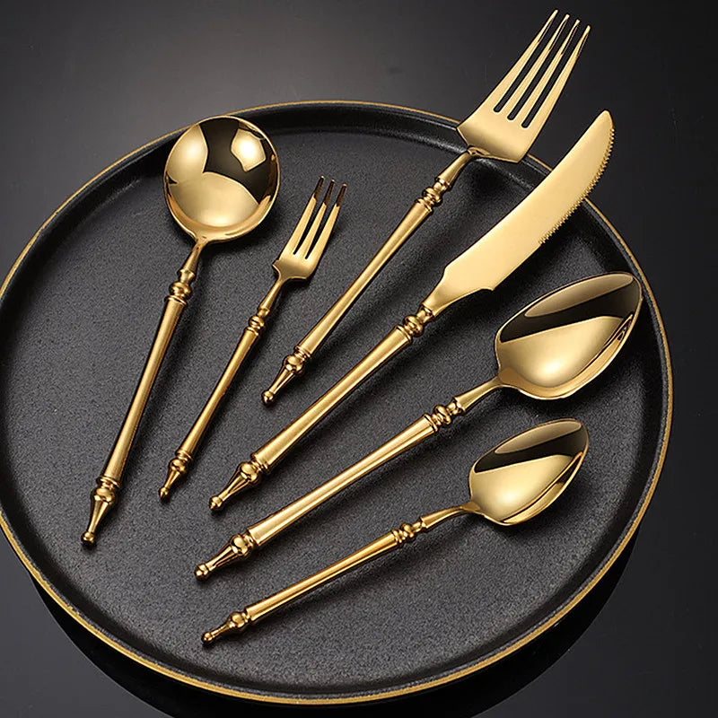 Conjunto de Talheres de Luxo Inox Vintage