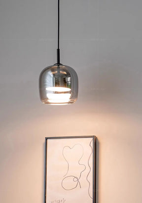 Luminária Nórdica Pendente de Vidro Fumê Luxo