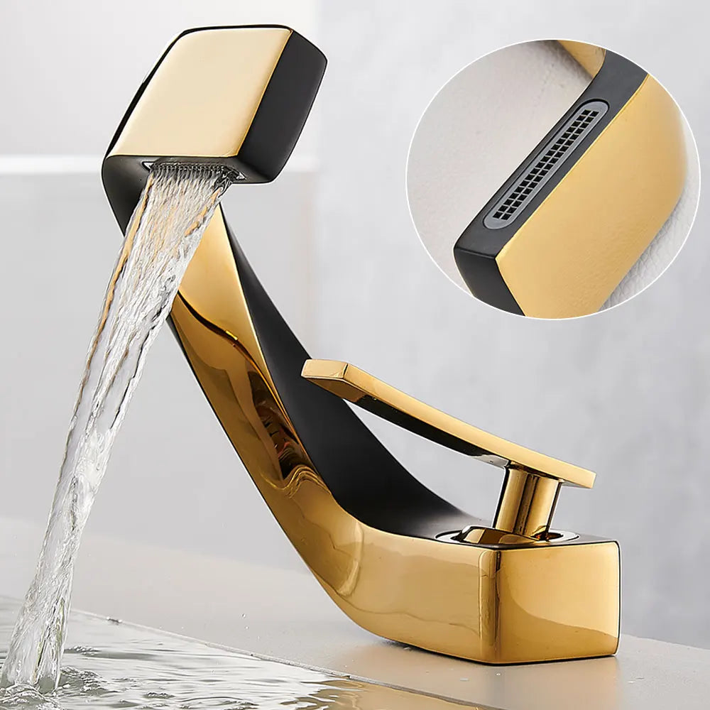 Torneira Misturadora Luxo Pia Banheiro Monocomando Quente e Frio Design Moderno Alta Pressão